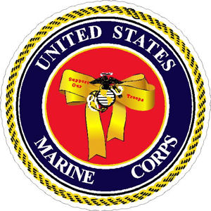 United States Marines Yellow Ribbon Support - Sticker at Sticker Shoppe