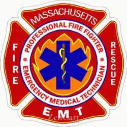 Massachusetts Professional Firefighter EMT - Sticker