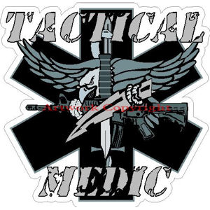 Tactical Medic Star of Life - Black And Grey Sticker at Sticker Shoppe