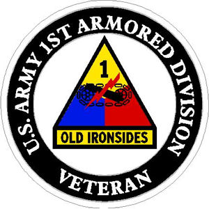 US Army 1st Armored Division Veteran - Sticker at Sticker Shoppe