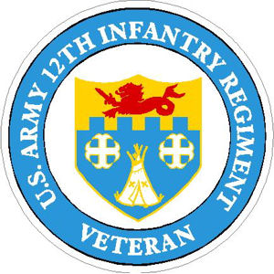 US Army 12th Infantry Regiment Veteran - Sticker at Sticker Shoppe