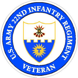 US Army 22nd Infantry Regiment Veteran - Sticker at Sticker Shoppe