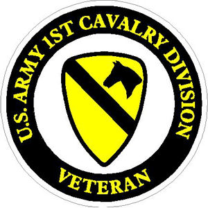 US Army 1st Cavalry Division Veteran - Sticker at Sticker Shoppe