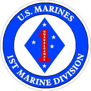 US Marines 1st Marine Division - Sticker at Sticker Shoppe