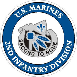 US Marines 2nd Infantry Division - Sticker at Sticker Shoppe