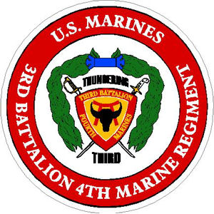 US Marines 3rd Battalion 4th Marine Regiment - Sticker at Sticker Shoppe