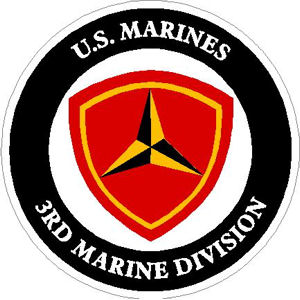 US Marines 3rd Marine Division - Sticker at Sticker Shoppe