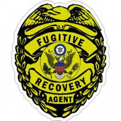 Fugitive Recovery Agent Gold Badge - Sticker