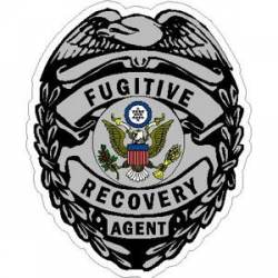 Fugitive Recovery Agent Badge & Seal - Vinyl Sticker