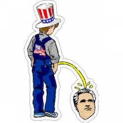 Pee on Romney's Head Political Expression - Sticker