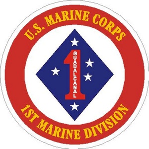 United States Marines 1st Marine Division - Vinyl Sticker at Sticker Shoppe