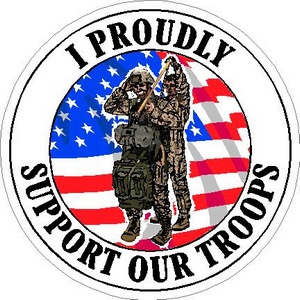 I Proudly Support Our Troops Soldiers - Sticker at Sticker Shoppe