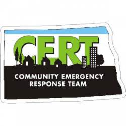 North Dakota CERT Community Emergency Response Team - Vinyl Sticker