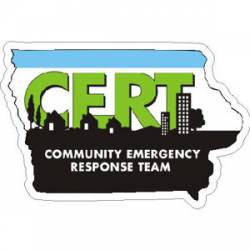 Iowa CERT Community Emergency Response Team - Vinyl Sticker