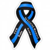 Custom Thin Blue Line Wavy Ribbon - Vinyl Sticker