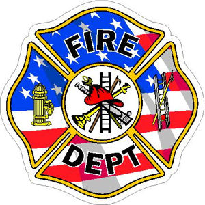 Fire Dept American Flag Patriotic Maltese Cross - Vinyl Sticker at ...