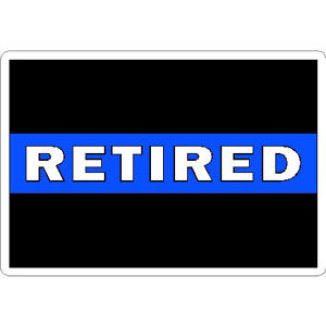 Thin Blue Line Retired White - Vinyl Sticker at Sticker Shoppe