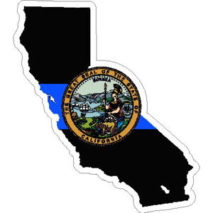 Thin Blue Line California Outline State Seal - Vinyl Sticker at Sticker ...