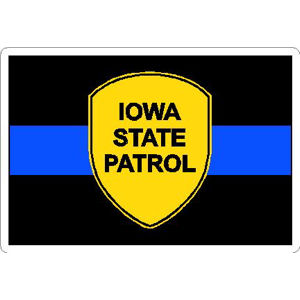 Thin Blue Line Iowa State Patrol - Vinyl Sticker At Sticker Shoppe