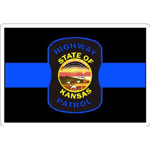 Thin Blue Line Kansas Highway Patrol - Vinyl Sticker at Sticker Shoppe