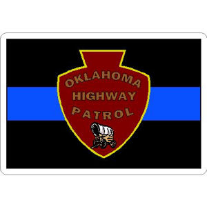 Thin Blue Line Oklahoma Highway Patrol - Vinyl Sticker at Sticker Shoppe