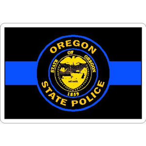 Thin Blue Line Oregon State Police - Vinyl Sticker at Sticker Shoppe