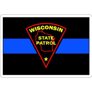 Thin Blue Line Wisconsin State Patrol - Vinyl Sticker at Sticker Shoppe