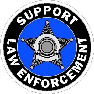 Support Law Enforcement 5 Point Badge - Vinyl Sticker at Sticker Shoppe