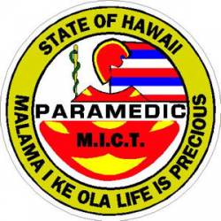 State of Hawaii Paramedic - Sticker