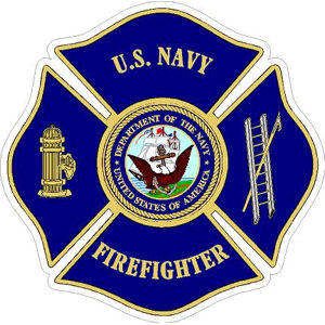 United States Navy Firefighter Maltese Cross - Vinyl Sticker at Sticker ...