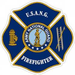 United States Army National Guard Firefighter Maltese Cross - Vinyl Sticker