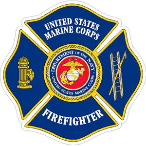 United States Marine Corps Firefighter Maltese Cross - Vinyl Sticker at ...