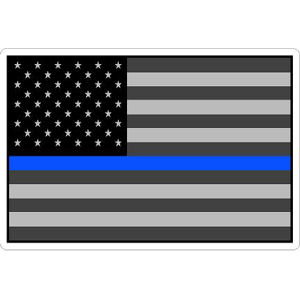 Thin Blue Line American Flag - Rectangle Sticker at Sticker Shoppe