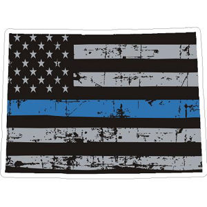 Colorado Thin Blue Line Subdued Distressed American Flag - Sticker at ...