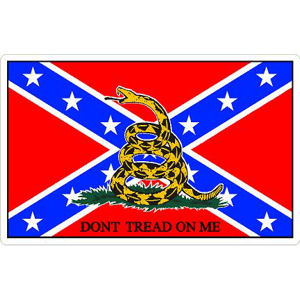 Confederate Flag Don't Tread On Me - Sticker at Sticker Shoppe