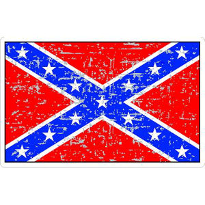 Confederate Rebel Flag Distressed - Sticker at Sticker Shoppe