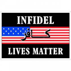 United States Flag Line Infidel Lives Matter - Sticker