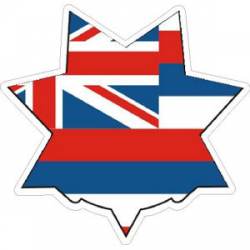 Hawaii Flag 7 Point Badge - Sticker