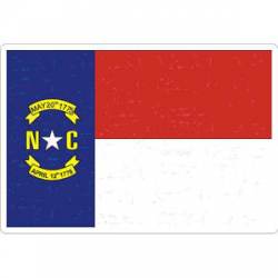 North Carolina Distressed Flag - Sticker