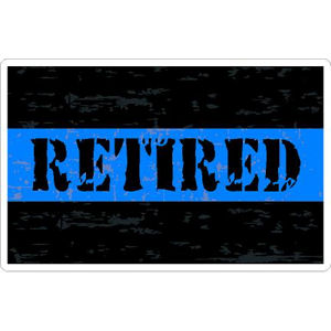 Thin Blue Line Retired Black Distressed - Sticker at Sticker Shoppe