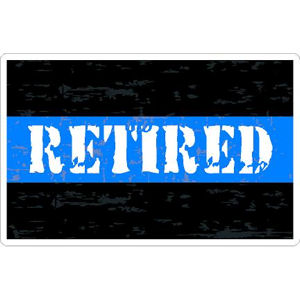 Thin Blue Line Retired White Distressed - Sticker at Sticker Shoppe