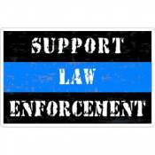 Thin Blue Line Support Law Enforcement White Distressed - Sticker