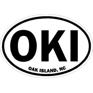 Oak Island, NC - Oval Sticker at Sticker Shoppe