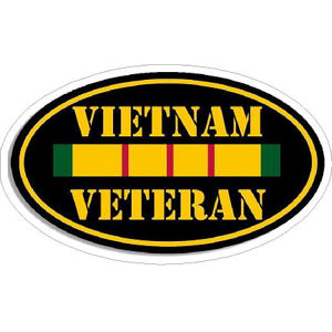 Vietnam Veteran - Oval Sticker at Sticker Shoppe