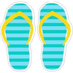 Teal & Aqua Flip Flops - Vinyl Sticker