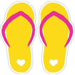 Yellow & Pink Flip Flops - Vinyl Sticker