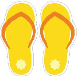 Yellow & Orange Flip Flops - Vinyl Sticker