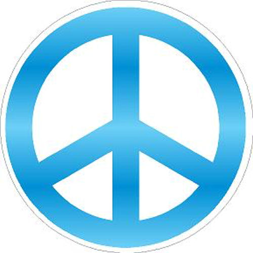 Blue & White Peace Sign - Vinyl Sticker at Sticker Shoppe