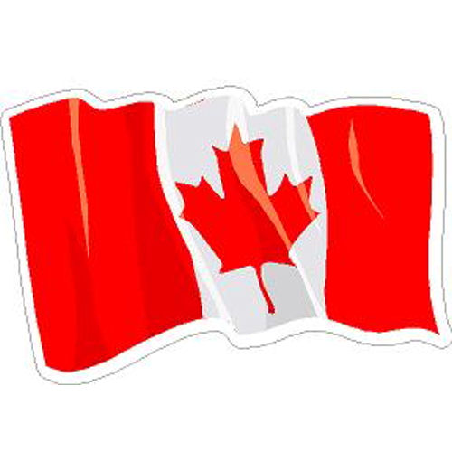 Canada Wavy Flag - Vinyl Sticker at Sticker Shoppe