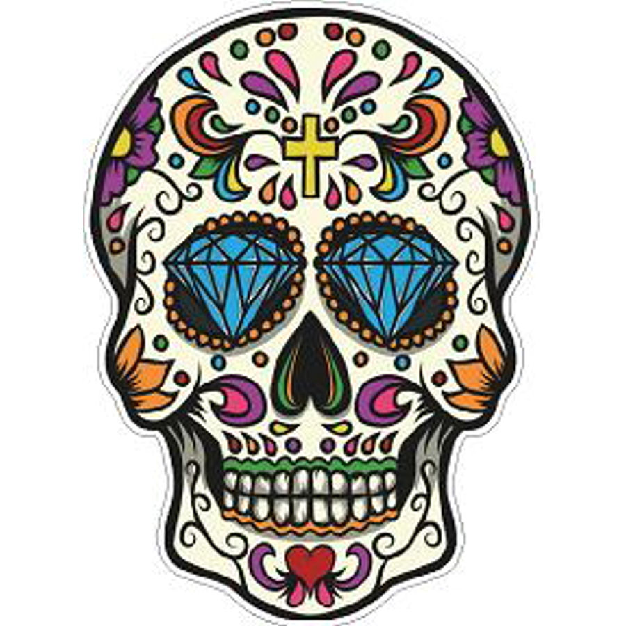 Sugar Skull Diamond Eyes - Vinyl Sticker at Sticker Shoppe